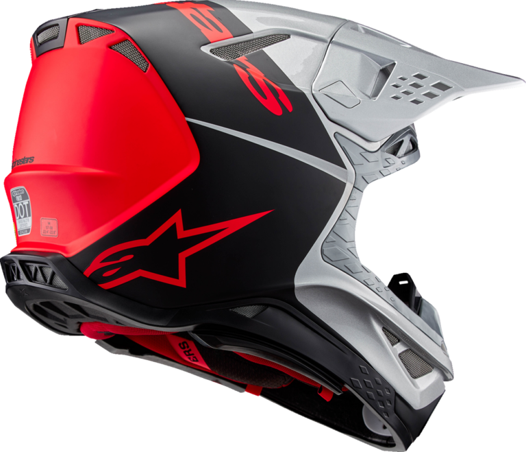 ALPINESTARS - Supertech M10 Helmet - Flood - MIPS® - Gloss Silver/Black/Orange Fluo - 2XL