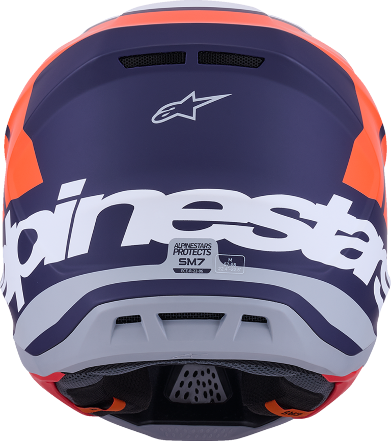 ALPINESTARS - SM7 Helmet - Core - Matte Orange/Blue - Medium