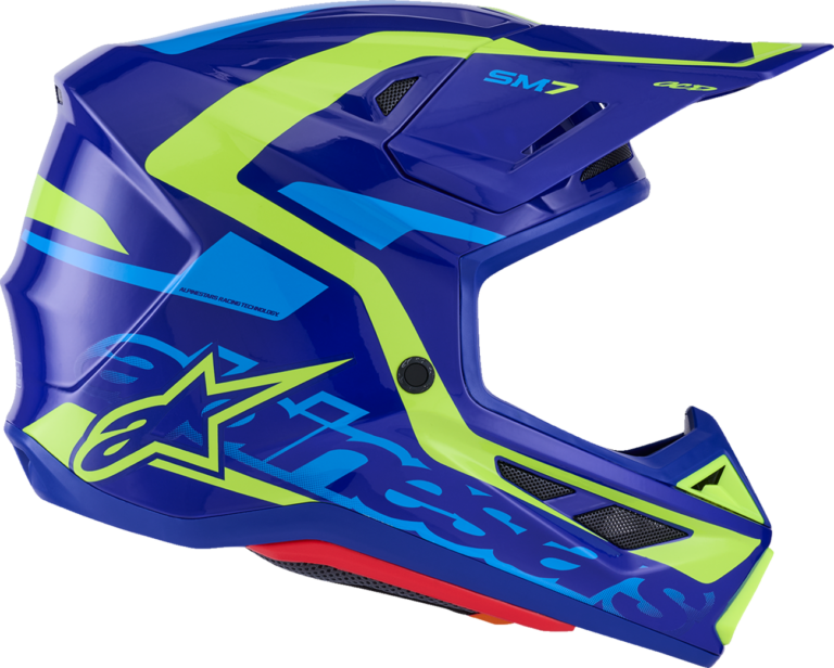ALPINESTARS - SM7 Helmet - Deed - Gloss Blue/Yellow Fluo - Large