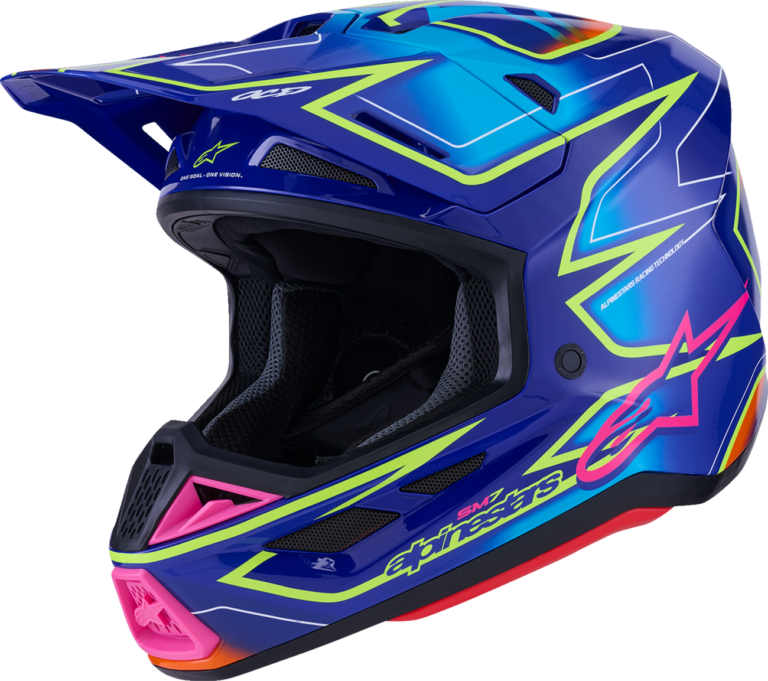 ALPINESTARS - SM7 Helmet - Cast - Gloss/Blue/Pink/Yellow Fluo - Medium