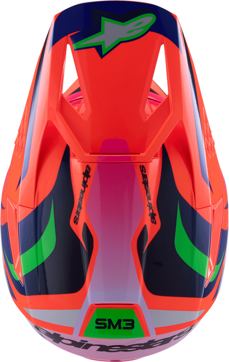ALPINESTARS - Youth SM3 Helmet - Deegan - Gloss Orange Fluo/Purple/Pink Fluo - Small
