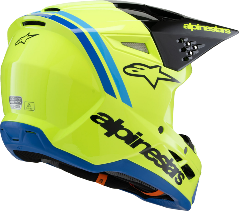 ALPINESTARS - Youth SM3 Helmet - Radium - Gloss Yellow Fluo/Black/Blue - Small