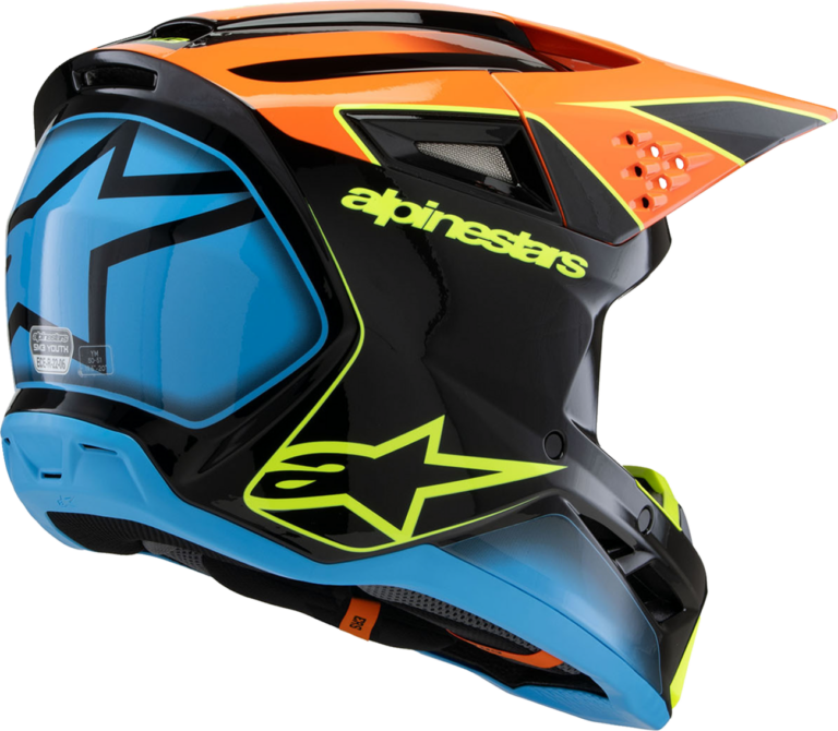 ALPINESTARS - Youth SM3 Helmet - Fray - Gloss Black/Orange/Yellow Fluo - Medium
