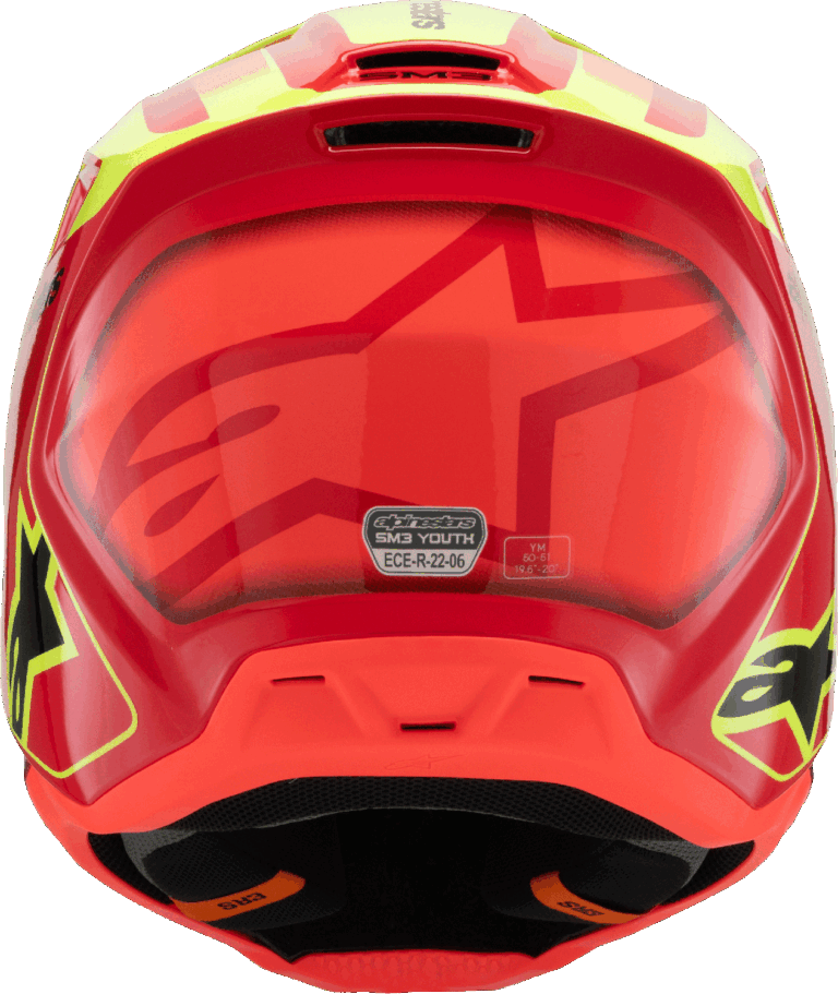 ALPINESTARS - Youth SM3 Helmet - Fray - Gloss Red/Yellow Fluo/Black - Small