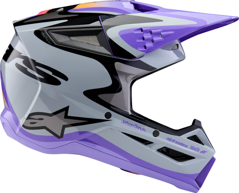 ALPINESTARS - Youth SM3 Helmet - Jettson - Glosss Black/Gray/Purple - Medium