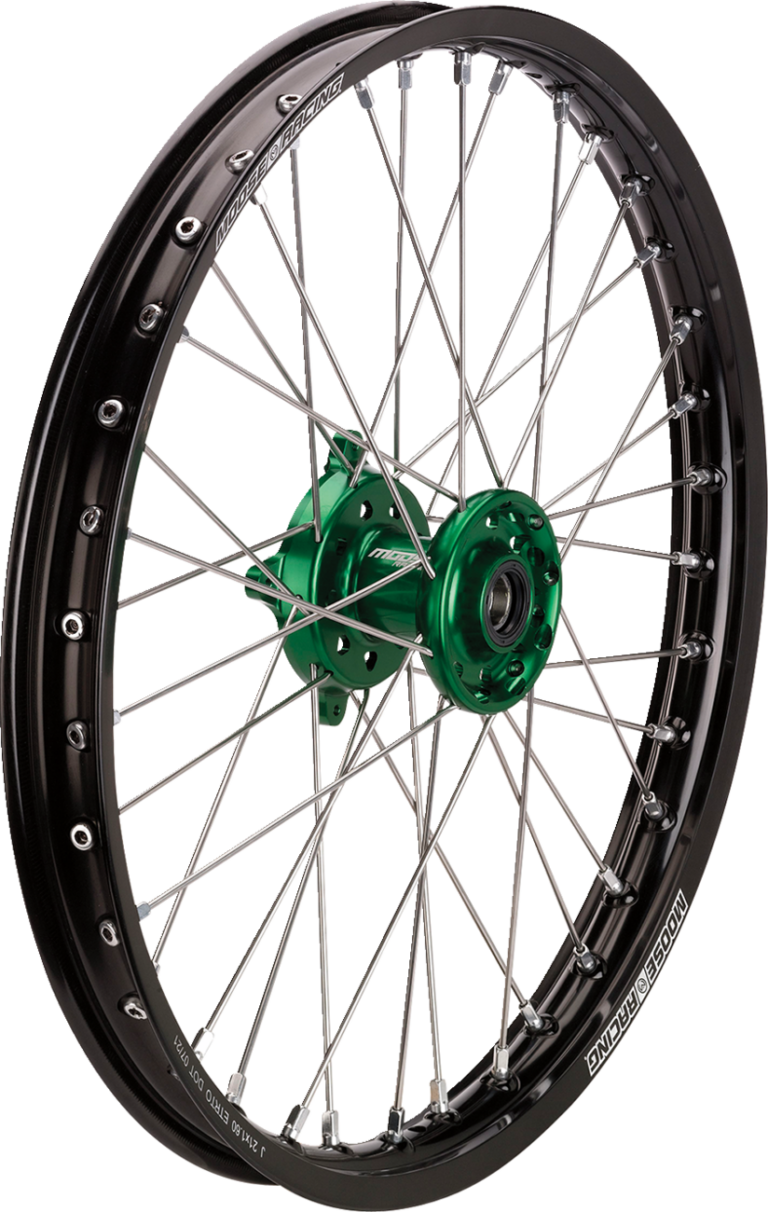 MOOSE OFFROAD - Wheel Assembly - SX-1 - Complete - Front - Black Wheel/Green Hub - 21x1.6 - Kawasaki KX