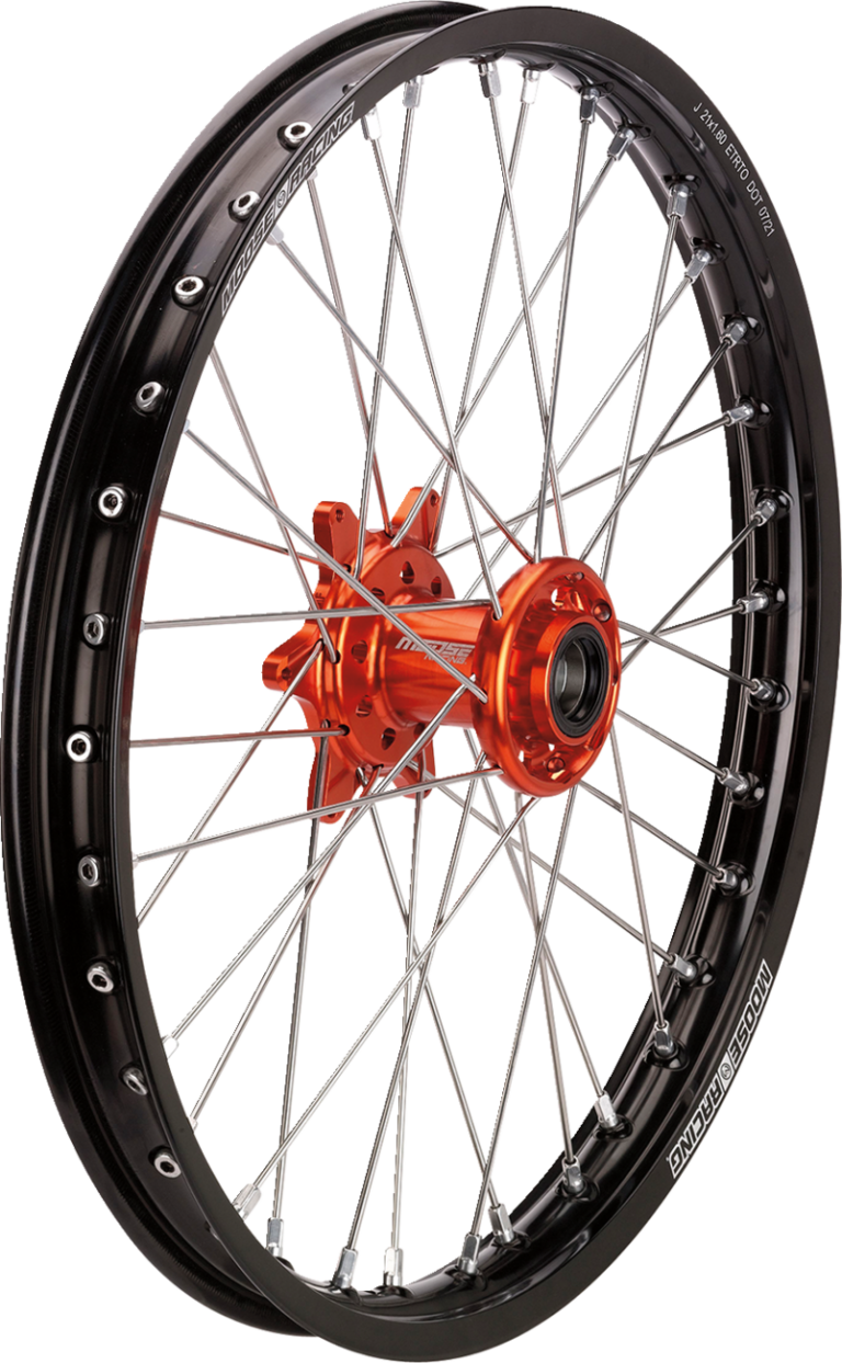 MOOSE OFFROAD - Wheel Assembly - SX-1 - Complete - Front - Black Wheel/Orange Hub - 21x1.6 - KTM/Gas Gas/Husqvarna