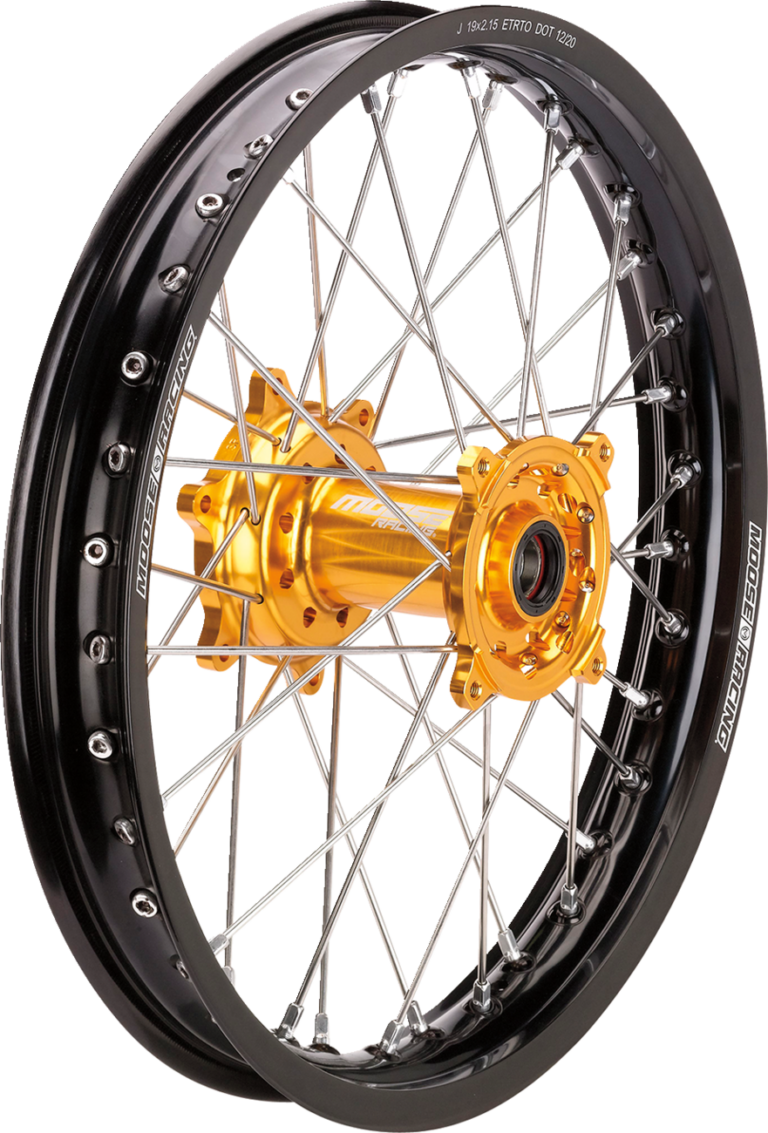 MOOSE OFFROAD - Wheel Assembly - SX-1 - Complete - Rear - Black Wheel/Gold Hub - 19x2.15 - Suzuki RM-Z 250/450
