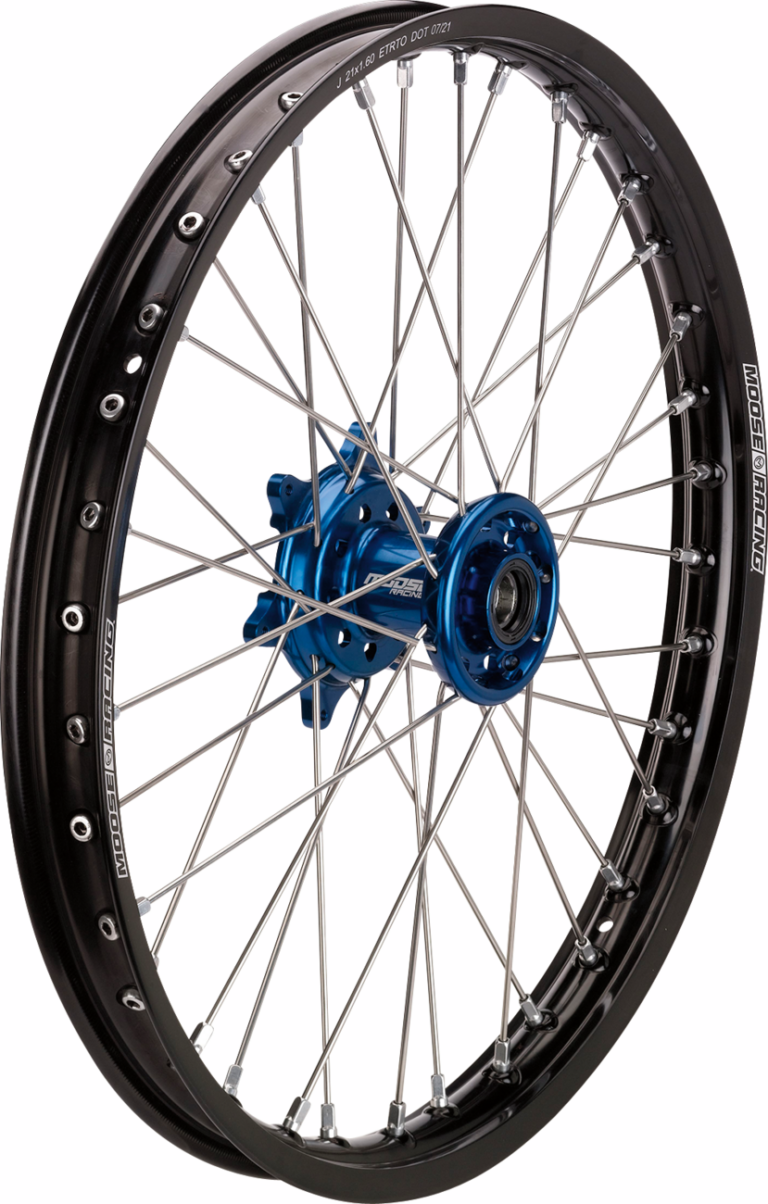 MOOSE OFFROAD - Wheel Assembly - SX-1 - Complete - Front - Black Wheel/Blue Hub - 19x1.4 - Suzuki RM/Yamaha YZ