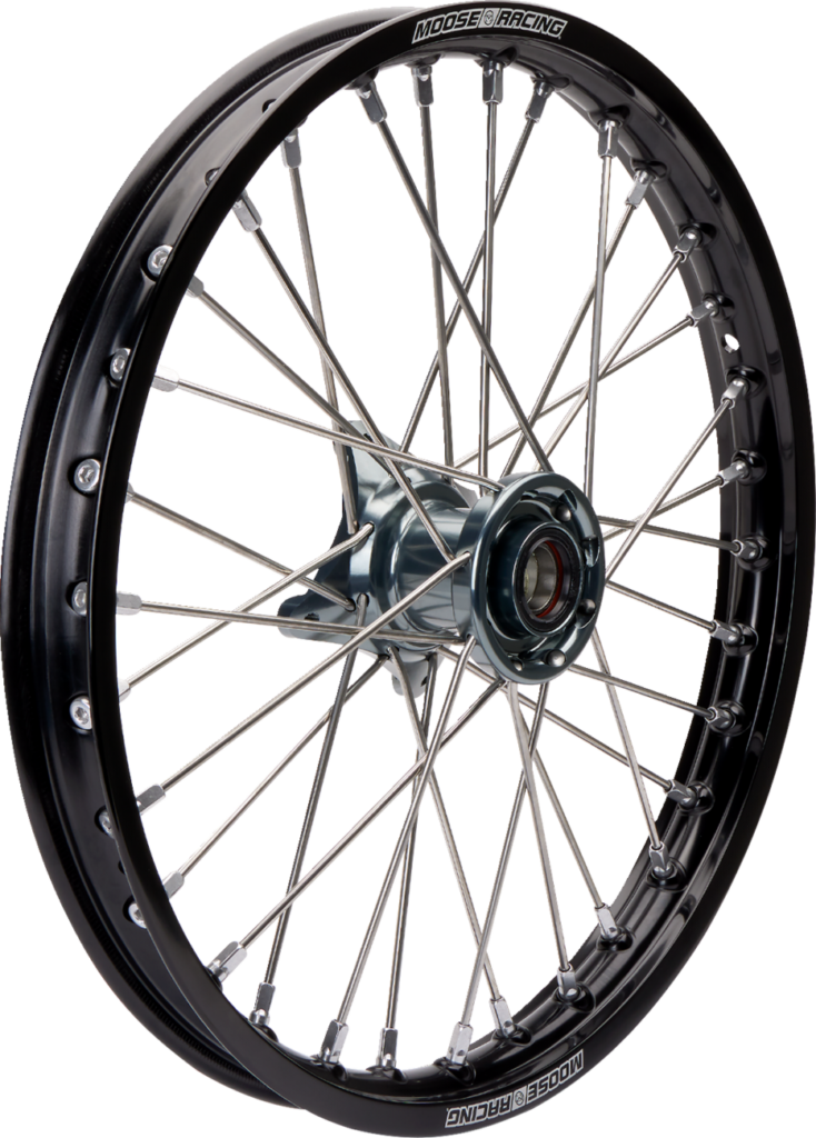 MOOSE OFFROAD - Wheel Assembly - SX-1 - Complete - Front - Black Wheel/Gray Hub - 17x1.4 - SX/MC/TC 85