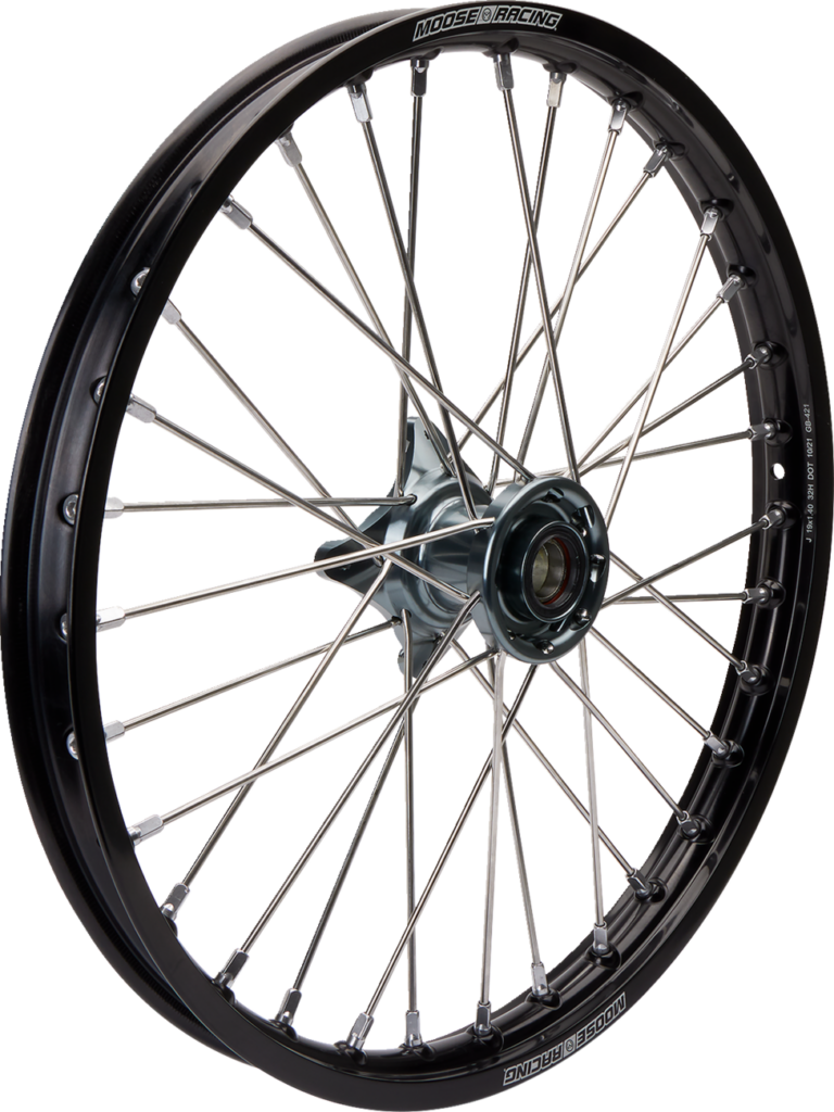 MOOSE OFFROAD - Wheel Assembly - SX-1 - Complete - Front - Black Wheel/Gray Hub - 19x1.4 - SX/MC/TC 85