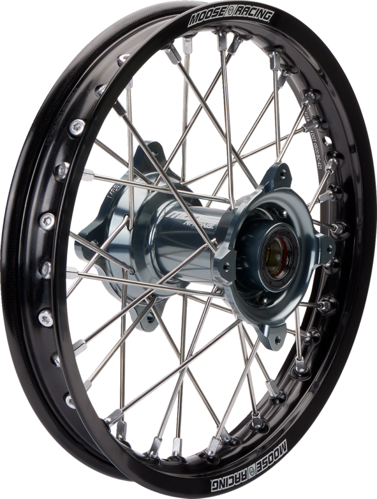 MOOSE OFFROAD - Wheel Assembly - SX-1 - Complete - Rear - Black Wheel/Gray Hub - 14x1.6 - SX/TC 85
