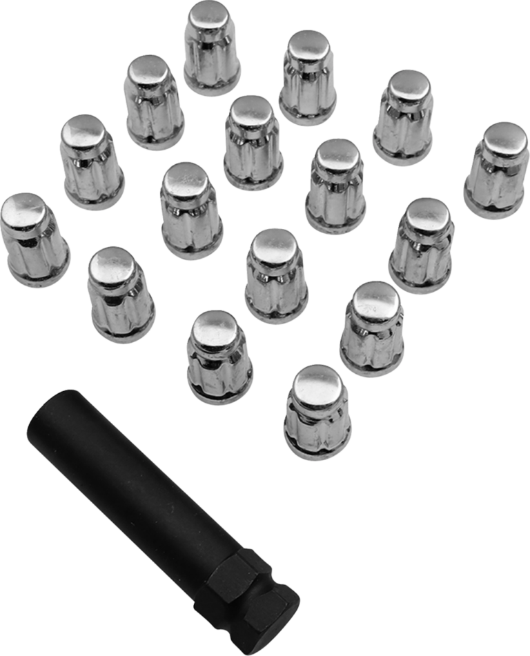 MOOSE OFFROAD - Lug Nuts - Splined - 3/8-24 - Chrome - 16 Pack