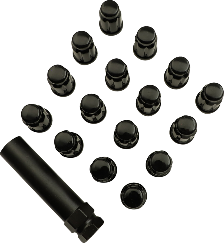 MOOSE OFFROAD - Lug Nuts - Splined - 3/8-24 - Black - 16 Pack