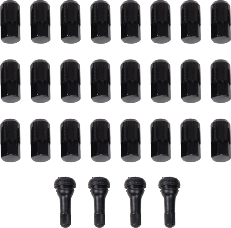 MOOSE OFFROAD - Lug Nuts with Valve Stems - 12 mm x 1.50 - Black - Tapered - 24 Pack