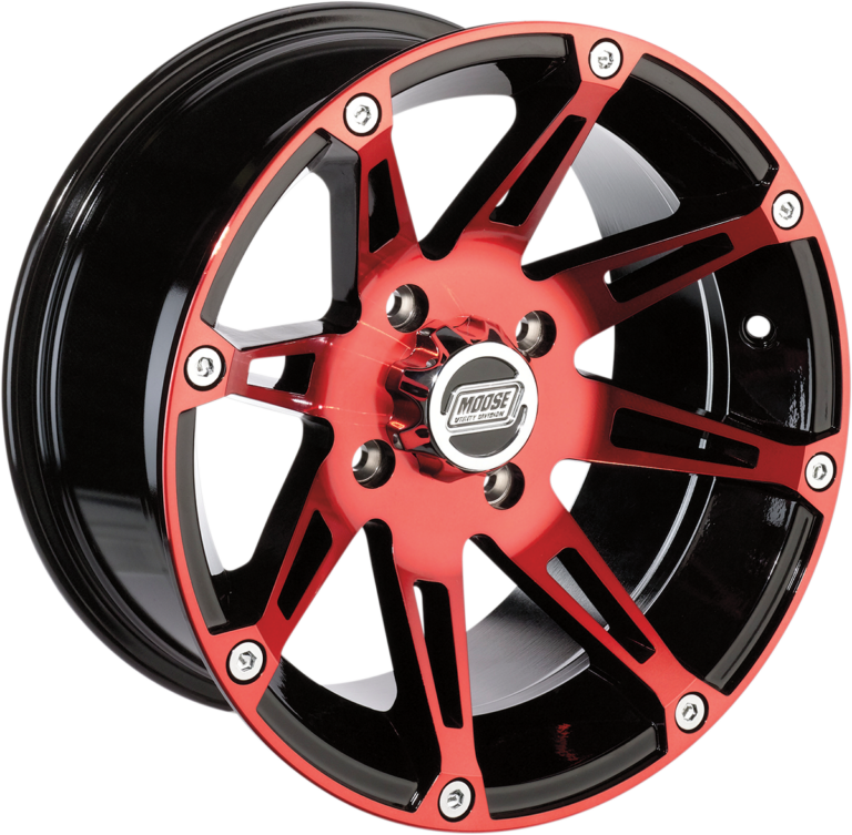 MOOSE OFFROAD - Wheel - 387X - Rear - Anodized Red/Black - 14x8 - 4/156 - 4+4