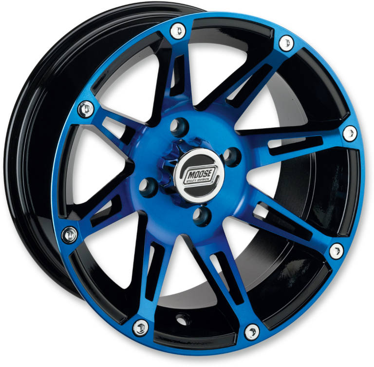 MOOSE OFFROAD - Wheel - 387X - Front - Anodized Blue/Black - 14x7 - 4/136 - 4+3