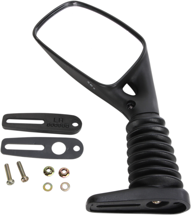 PARTS UNLIMITED - Mirror - ZX - Side View - Rectangle - Black - Left - Each