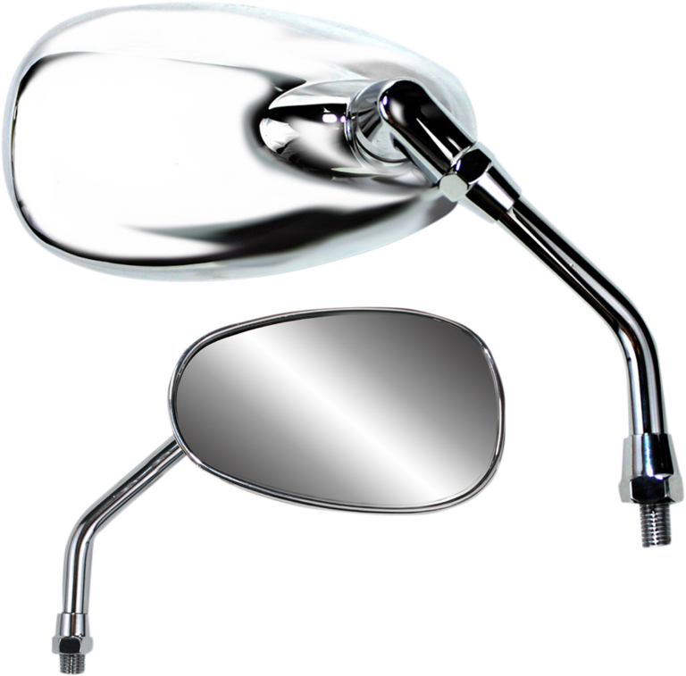 PARTS UNLIMITED - Mirror - American-Style/Standard - Side View - Oval - Chrome - 5-1/2" - Each