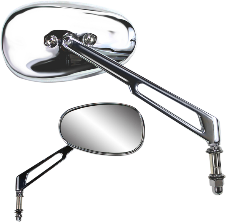 PARTS UNLIMITED - Mirror - Side View - Teardrop - Long - Chrome
