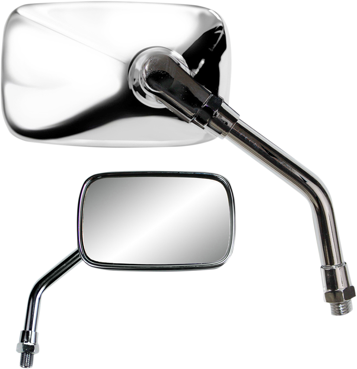 PARTS UNLIMITED - Mirror - Mini - Side View - Rectangle - Chrome - M10x1.25 (Left Hand Thread) - Each - Image 2