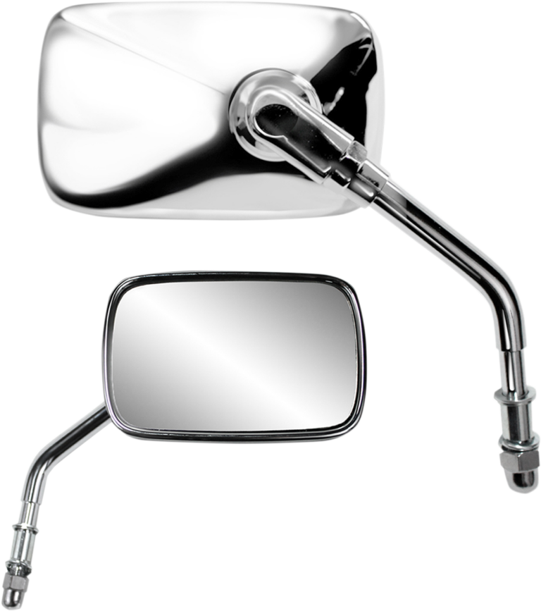 PARTS UNLIMITED - Mirror - Side View - Rectangle - Short - Chrome