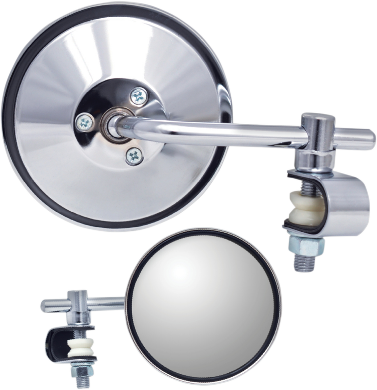 PARTS UNLIMITED - Mirror - Side View - Round - Chrome - Short - Each