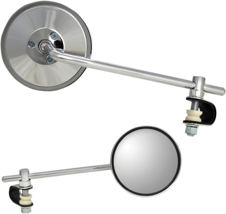 PARTS UNLIMITED - Mirror - Side View - Round - Chrome - Long - Each