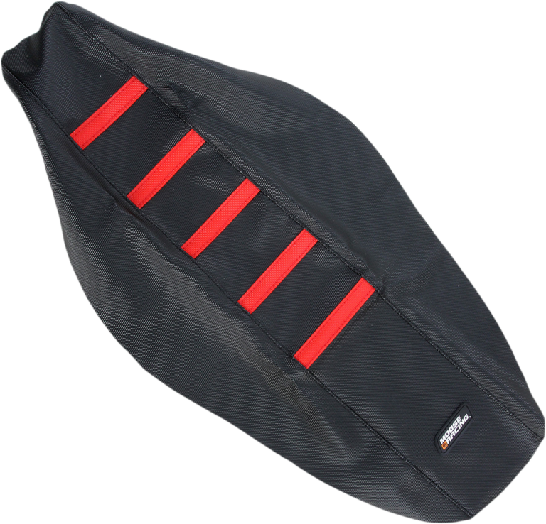 MOOSE OFFROAD - Ribbed Seat Cover - Black Cover/Red Ribs - Honda