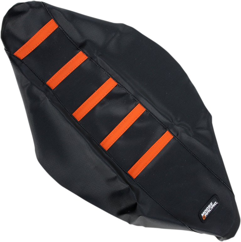 MOOSE OFFROAD - Ribbed Seat Cover - Black Cover/Orange Ribs - KTM