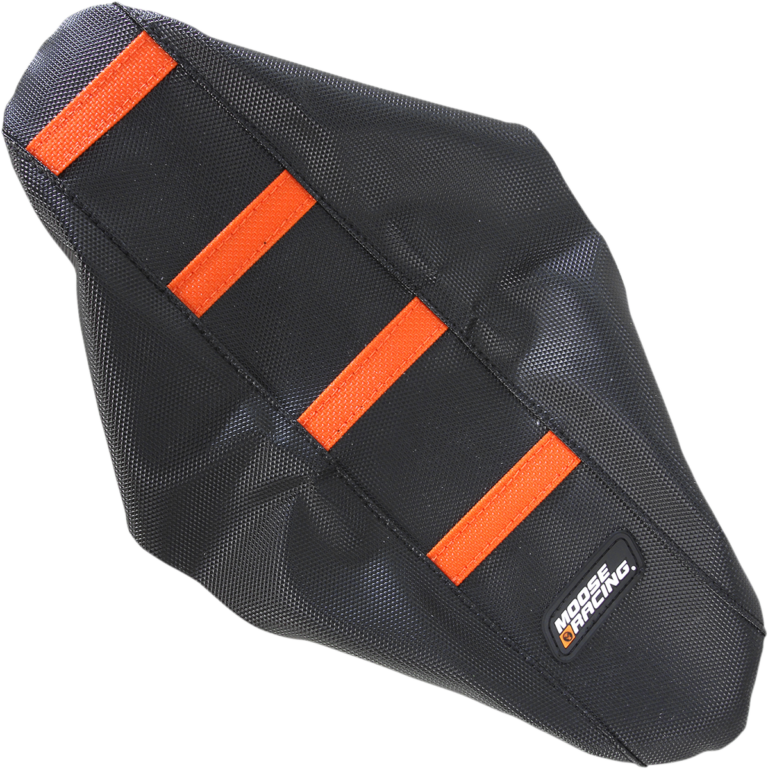 MOOSE OFFROAD - Ribbed Seat Cover - Black Cover/Orange Ribs - KTM