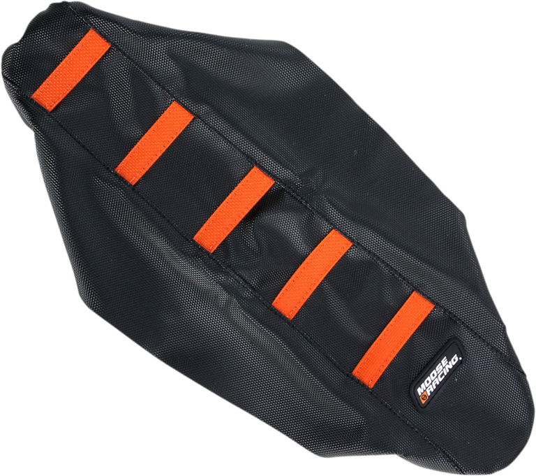 MOOSE OFFROAD - Ribbed Seat Cover - Black Cover/Orange Ribs - KTM 65 '09-'15