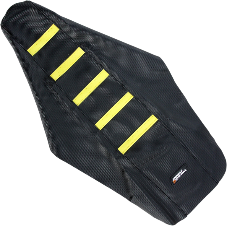 MOOSE OFFROAD - Ribbed Seat Cover - Black Cover/Yellow Ribs - Suzuki RM125/250 '01-'08