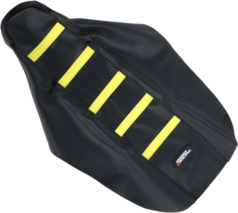 MOOSE OFFROAD - Ribbed Seat Cover - Black Cover/Yellow Ribs - Suzuki RM85 '02-'23