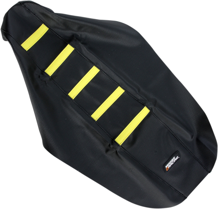 MOOSE OFFROAD - Ribbed Seat Cover - Black Cover/Yellow Ribs - Suzuki RMZ450 '05-'07