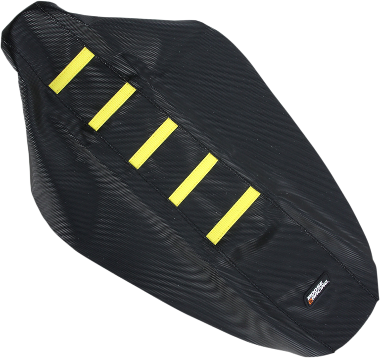 MOOSE OFFROAD - Ribbed Seat Cover - Black Cover/Yellow Ribs - Suzuki