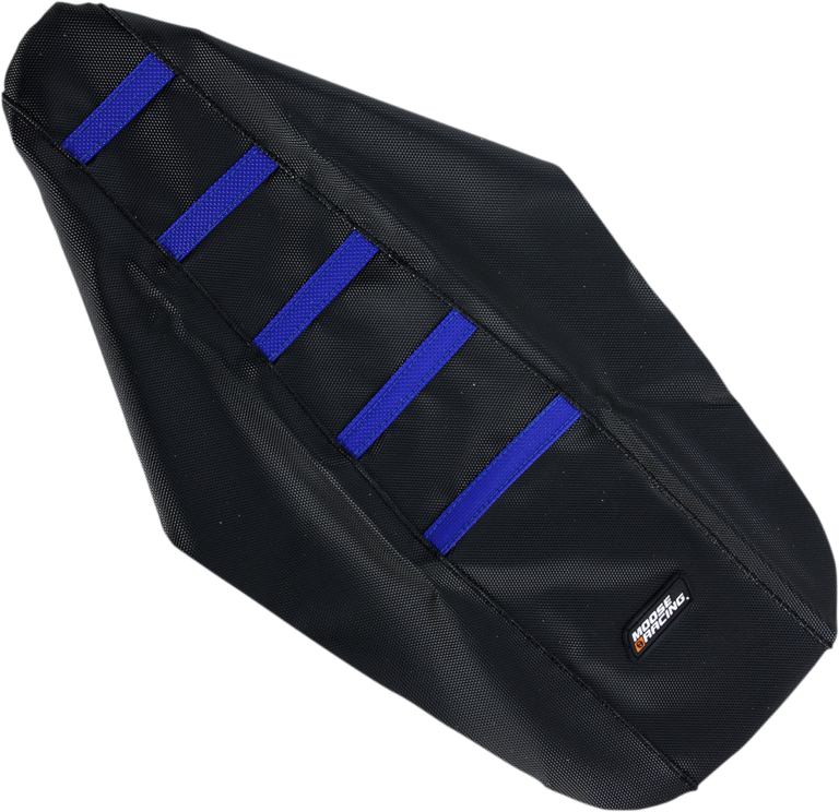 MOOSE OFFROAD - Ribbed Seat Cover - Black Cover/Blue Ribs - Yamaha YZ85 '02-'21