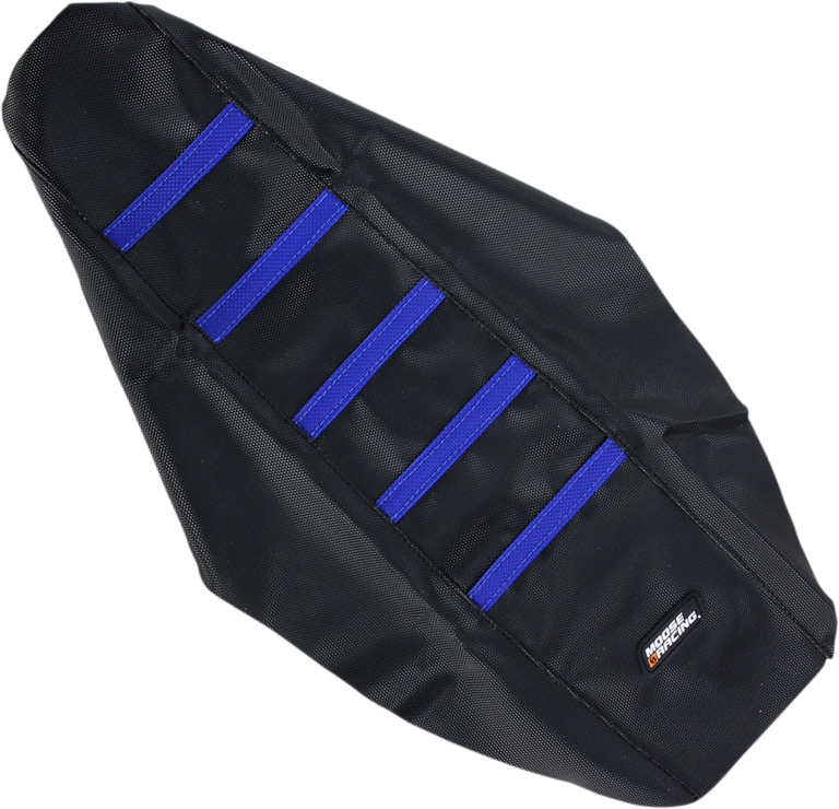 MOOSE OFFROAD - Ribbed Seat Cover - Black Cover/Blue Ribs - Yamaha