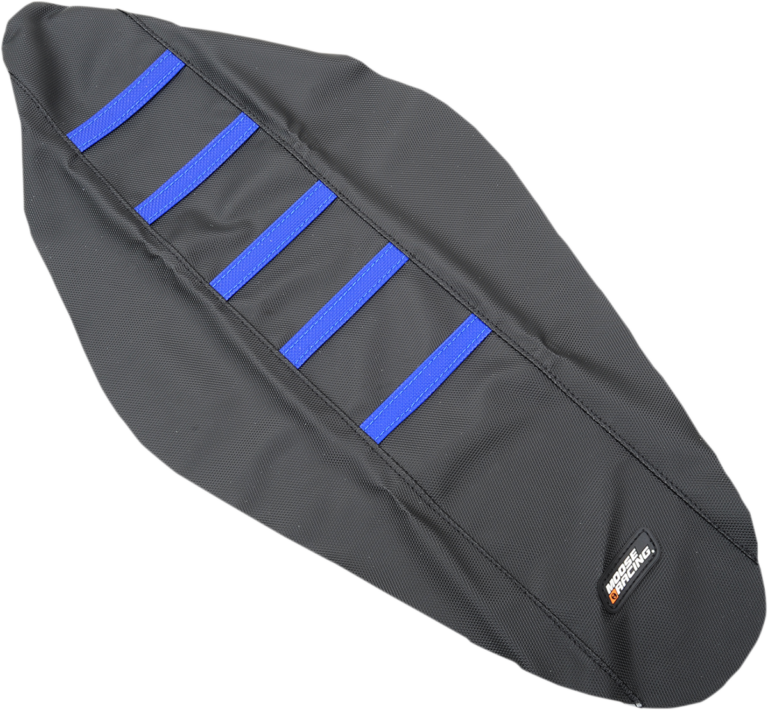 MOOSE OFFROAD - Ribbed Seat Cover - Black Cover/Blue Ribs - Husqvarna