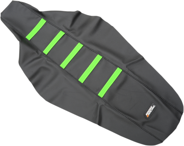 MOOSE OFFROAD - Ribbed Seat Cover - Black Cover/Green Ribs - Kawasaki KX450F '16-'18