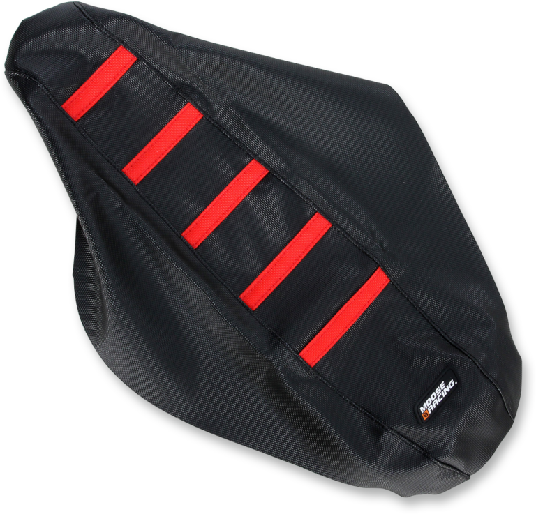 MOOSE OFFROAD - Ribbed Seat Cover - Black Cover/Red Ribs - Honda CRF250/450 '17-'25