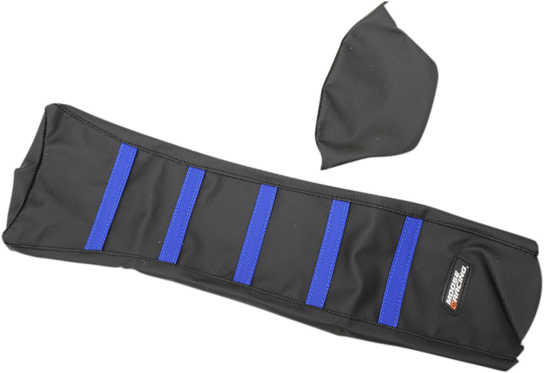 MOOSE OFFROAD - Ribbed Seat Cover - Black Cover/Blue Ribs - Yamaha WR/YZ '18-'24