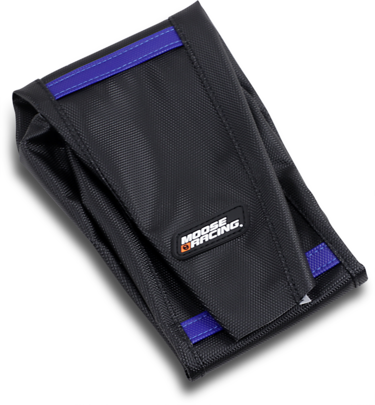MOOSE OFFROAD - Ribbed Seat Cover - Black Cover/Blue Ribs - Husqvarna '19-'23