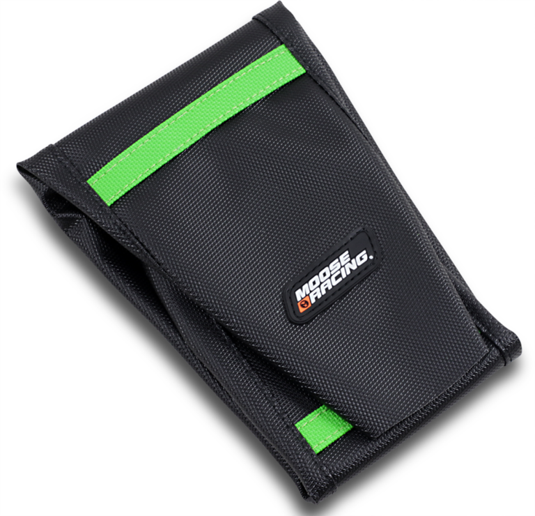 MOOSE OFFROAD - Ribbed Seat Cover - Black Cover/Green Ribs - Kawasaki KX250/450 '19-'25