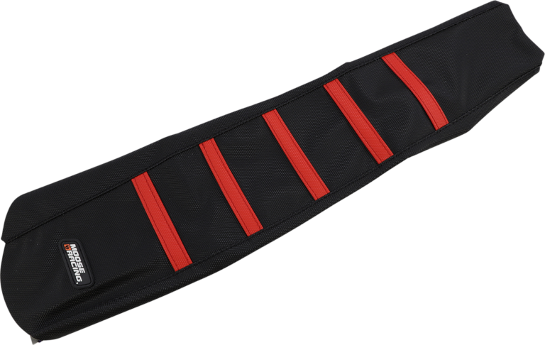 MOOSE OFFROAD - Ribbed Seat Cover - Black Cover/Red Ribs - Honda CRF250/450 '21-'25