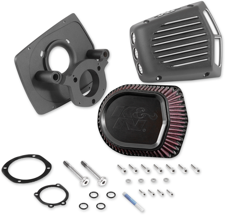 K & N - Street Metal Air Intake Kit - Shaker - Black - Softail/Touring/Trike