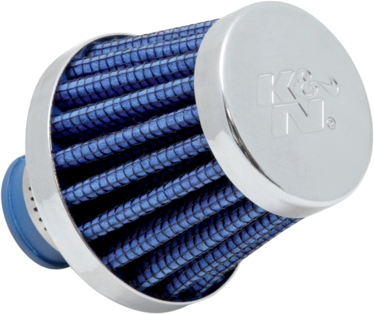 K & N - Rubber Base Crankcase Vent Filter - Blue - 3/8" ID