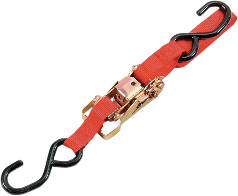 PARTS UNLIMITED - Heavy-Duty Ratchet Tie-Down - 1" x 6' - Red