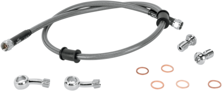 MOOSE OFFROAD - Brake Line - Rear - Stainless Steel - Kawasaki KLR 650