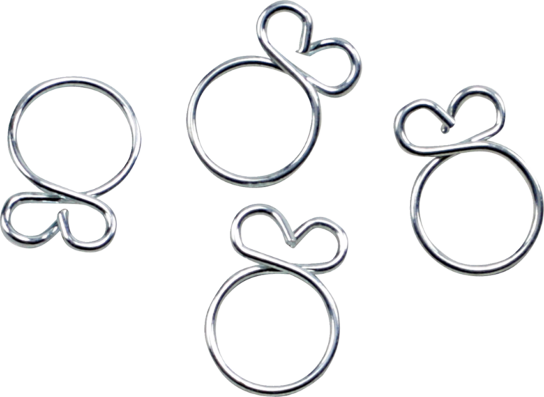 ALL BALLS - Refill Clamp Kit - Fuel Line/Wire - Flat Ear - Silver - 9.7 mm - 4 Pack